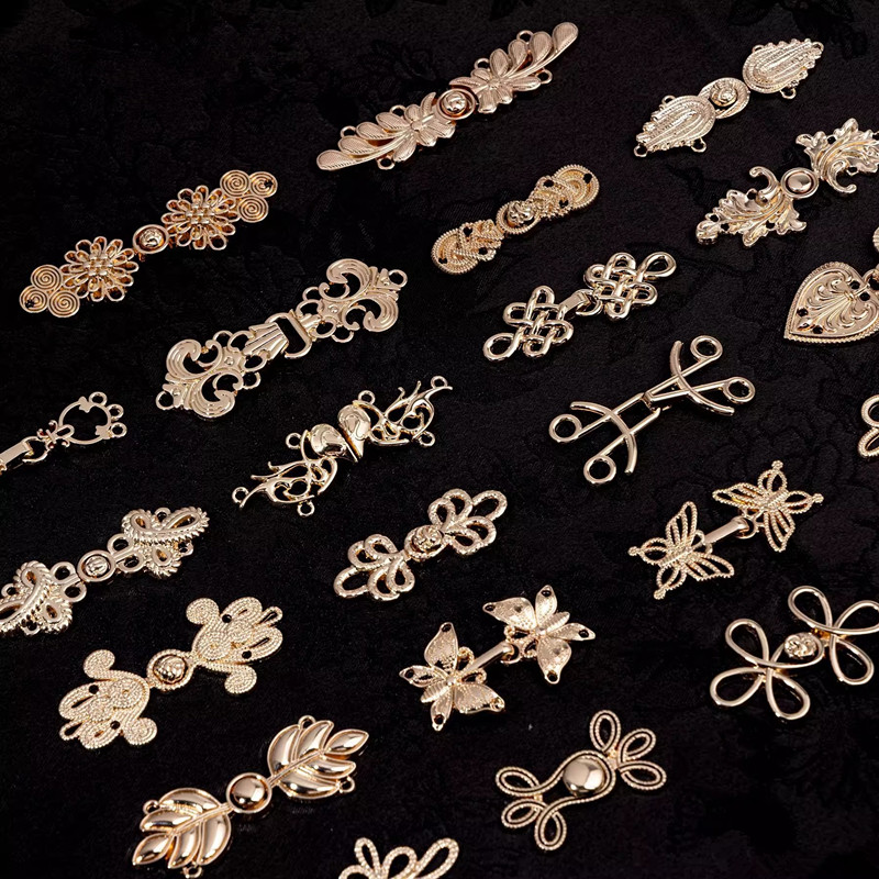 Flower Frog Pin - 5 قطعة زر معدني الرجعية سترة