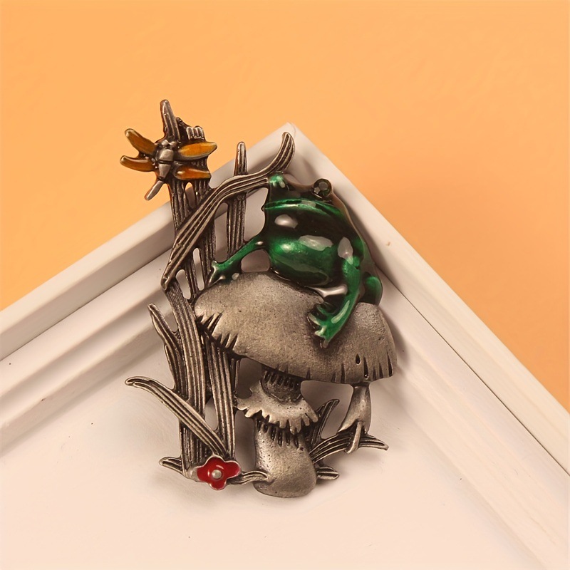 بروش حيواني عتيق على شكل كلب،  - مراجعة Flower Frog Pin وسعره